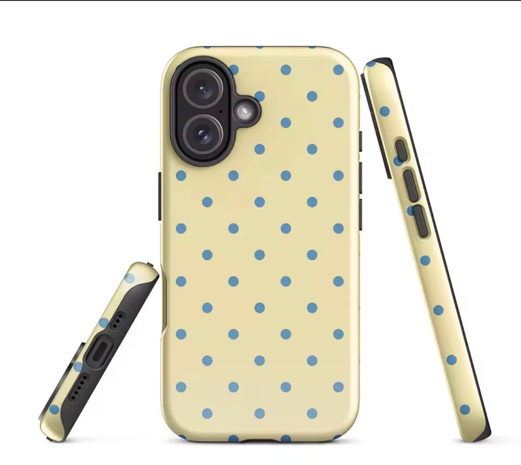 Funda máxima protección polka dots amarilla