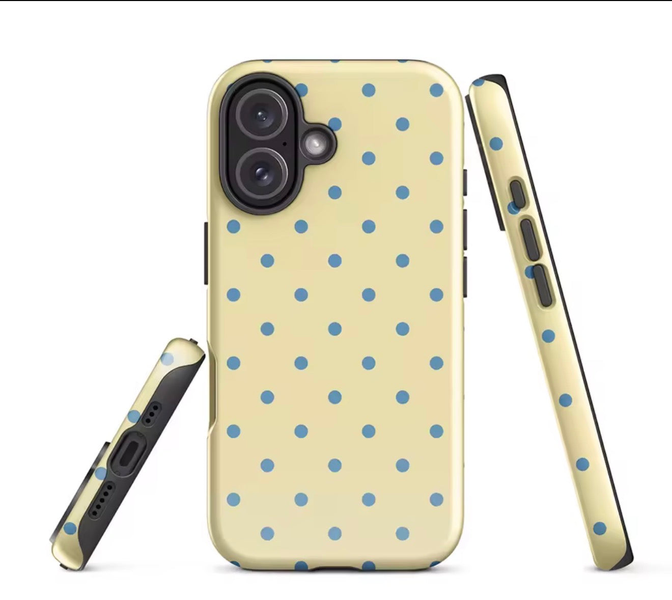 Funda máxima protección polka dots amarilla